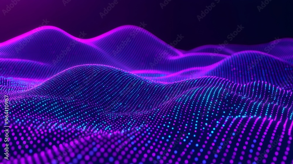 Abstract Purple and Blue Neon Light Background with Dots and Lines Abstract Purple and Blue Neon Light Background with Dots and Lines