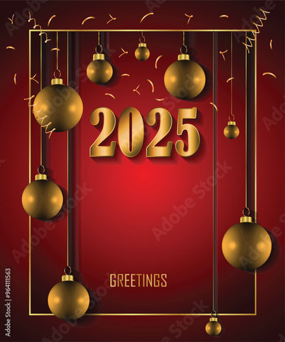 2025 Happy New Year background for your seasonal invitations, festive posters, greetings cards.