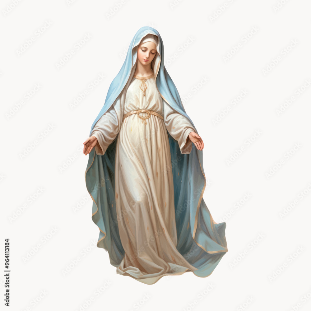 Naklejka premium Graceful religious figure in prayer
