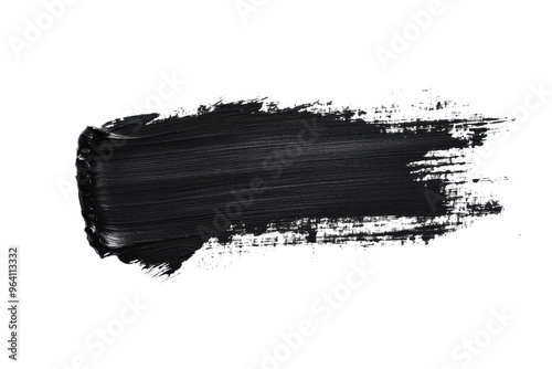 Abstract black brushstroke texture against transparent background. Perfect for artistic and design projects, providing a bold, dramatic contrast.