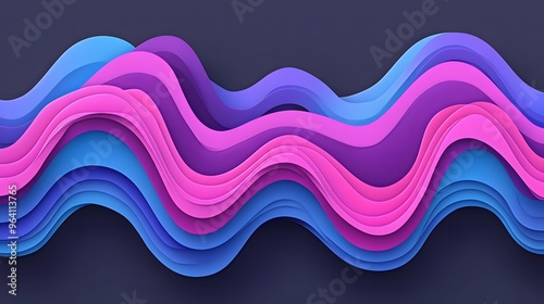 Abstract Colorful Waves Purple Blue Pink Background