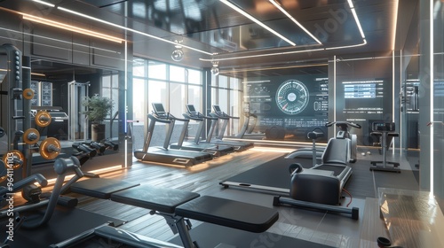 High-Tech Modern Gym Interior