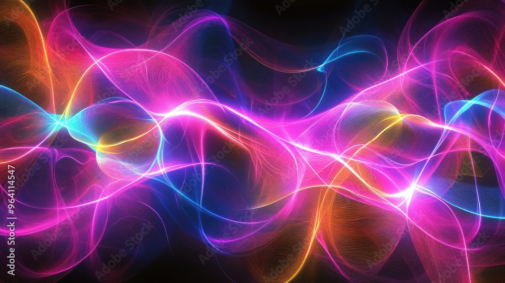 Neon abstract patterns pulsating with energy Neon abstract patterns pulsating with energy