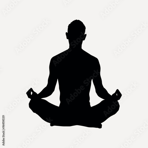 Silhouette meditation yoga pose calm