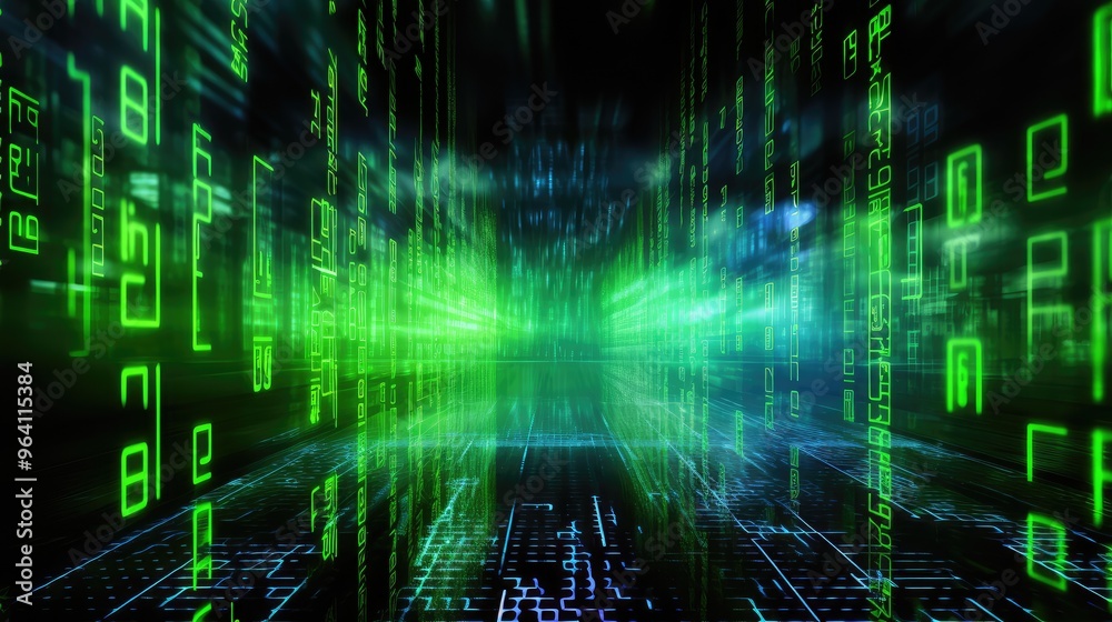 Futuristic Digital Matrix Code Background Futuristic Digital Matrix Code Background