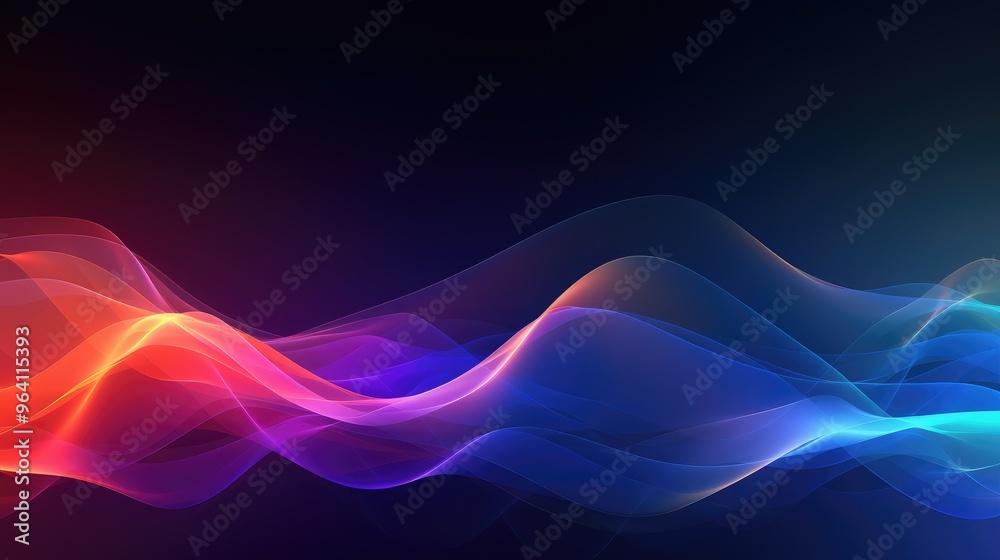 Vibrant Abstract Colorful Waves on Dark Background Vibrant Abstract Colorful Waves on Dark Background
