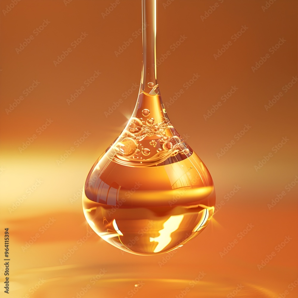 A droplet of oil is suspended in the air A droplet of oil is suspended in the air