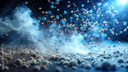 Microscopic view of dust particles captured by HEPA filter air purification technology