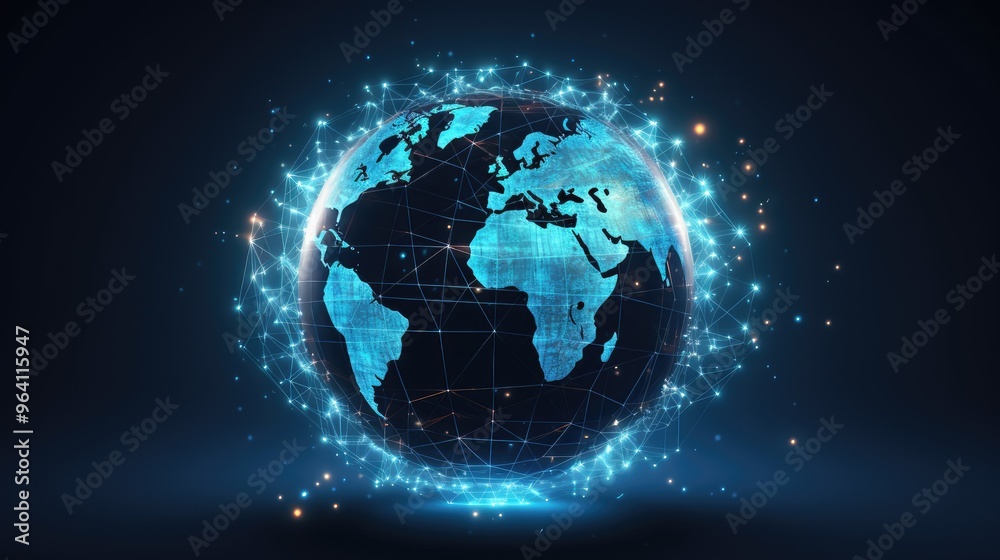 Fototapeta premium Digital Globe with Network Connections