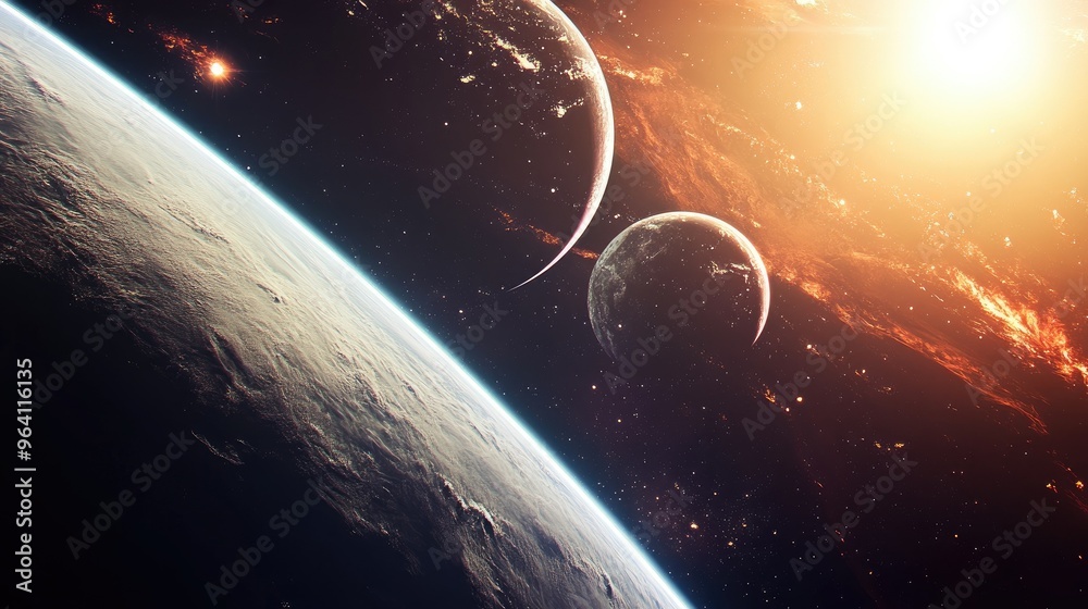 Obraz premium Cosmic waves undulating through interstellar space