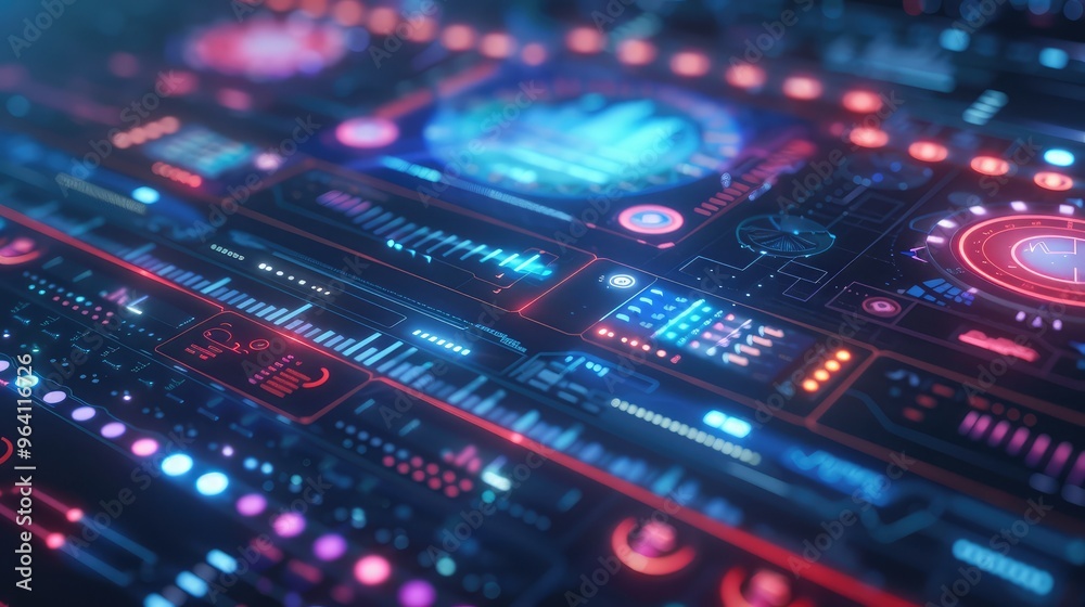 Futuristic Digital Control Interface Futuristic Digital Control Interface