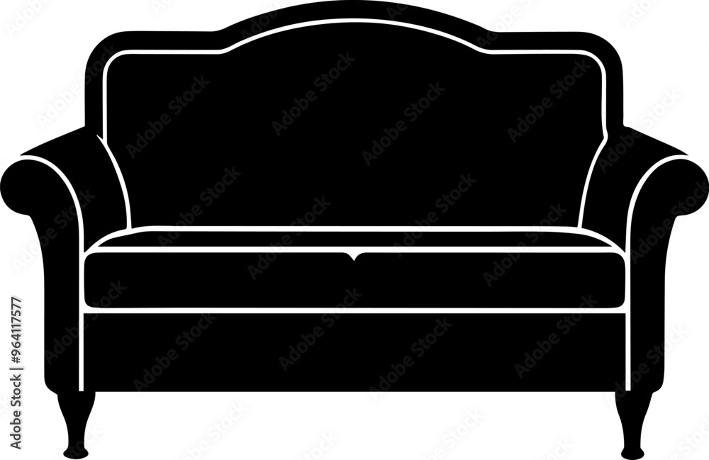 Sofa silhouette vector illustration Sofa silhouette vector illustration