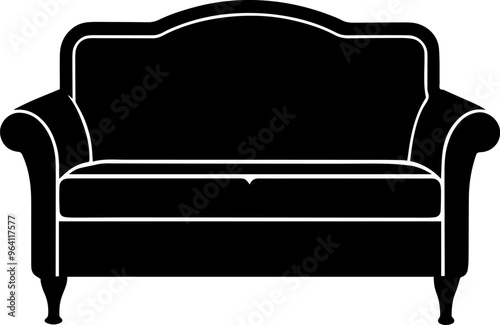 Sofa silhouette vector illustration