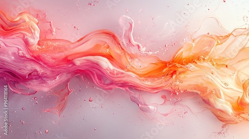 Whimsical Liquid Swirls Frame in Soft Shades - Minimal and Cute Background Design