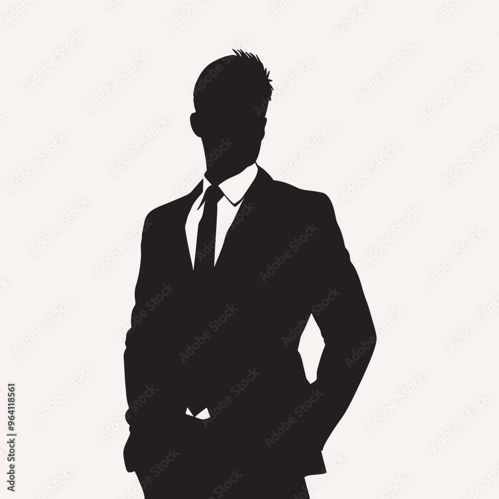 Silhouette businessman in formal attire