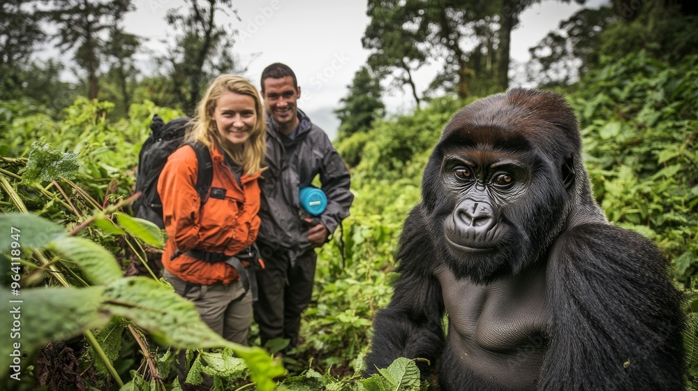 Embracing Love in the Wild: Rwandan Couple's Close Encounter with Mountain Gorillas in Volcanoes National Park Embracing Love in the Wild: Rwandan Couple's Close Encounter with Mountain Gorillas in Volcanoes National Park
