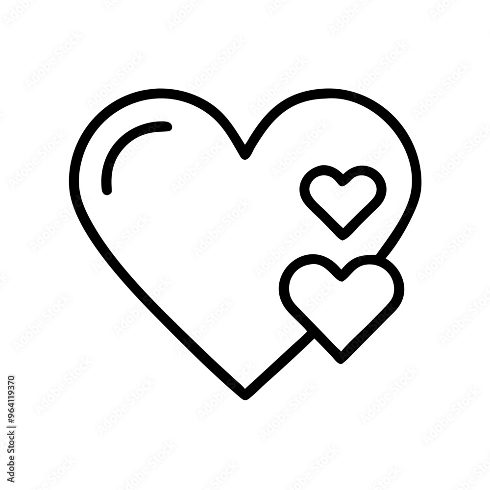 Heart within Heart Icon, love symbol Heart within Heart Icon, love symbol