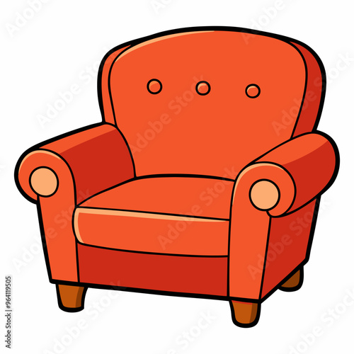 leather armchair vector illustration