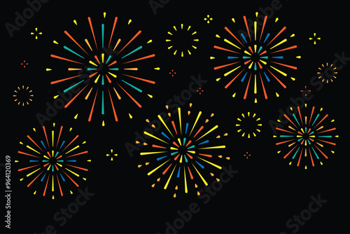 fireworks with stars and sp...