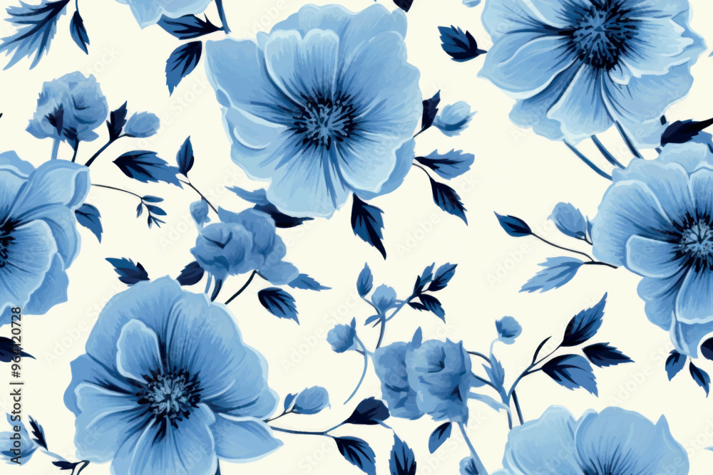 Elegant blue floral pattern Elegant blue floral pattern