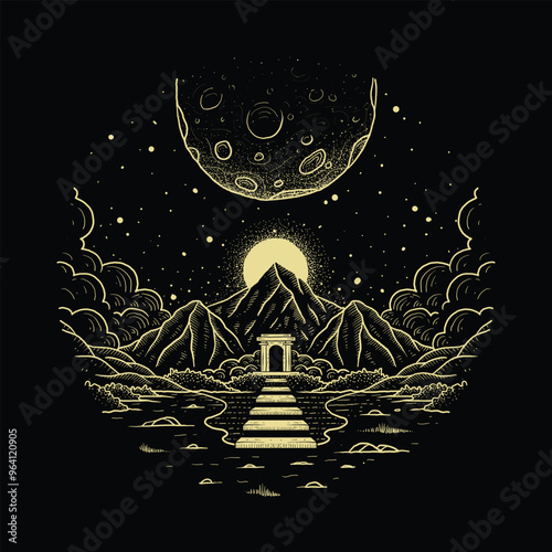 Luxurious illustration of a gateway to another dimension