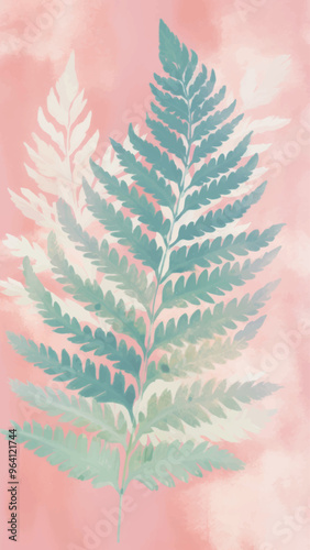 Elegant pastel fern illustration