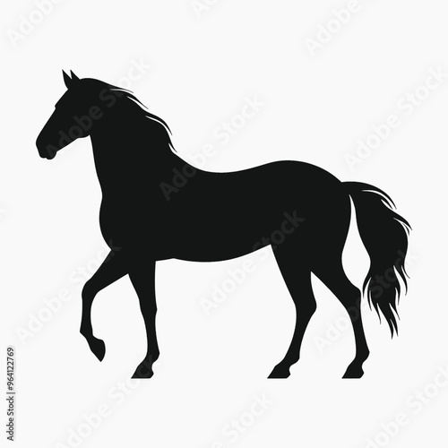 Elegant horse silhouette art