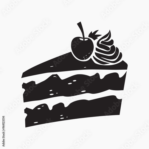 Delicious cake slice illustration