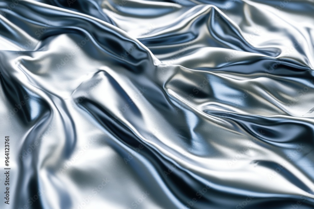 Obraz premium Luxurious blue silk fabric texture with elegant draping