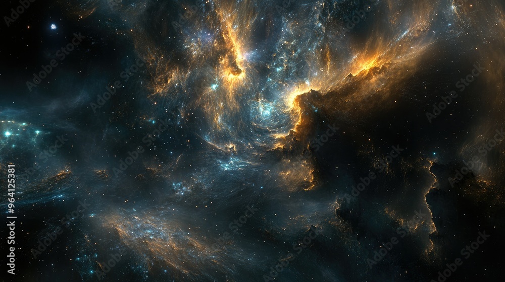 Fototapeta premium Cosmic waves undulating through interstellar space