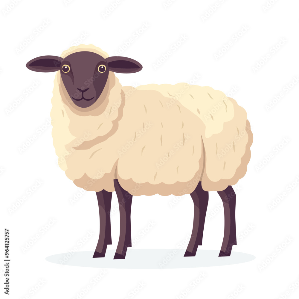 Sheep flat vector isolated
