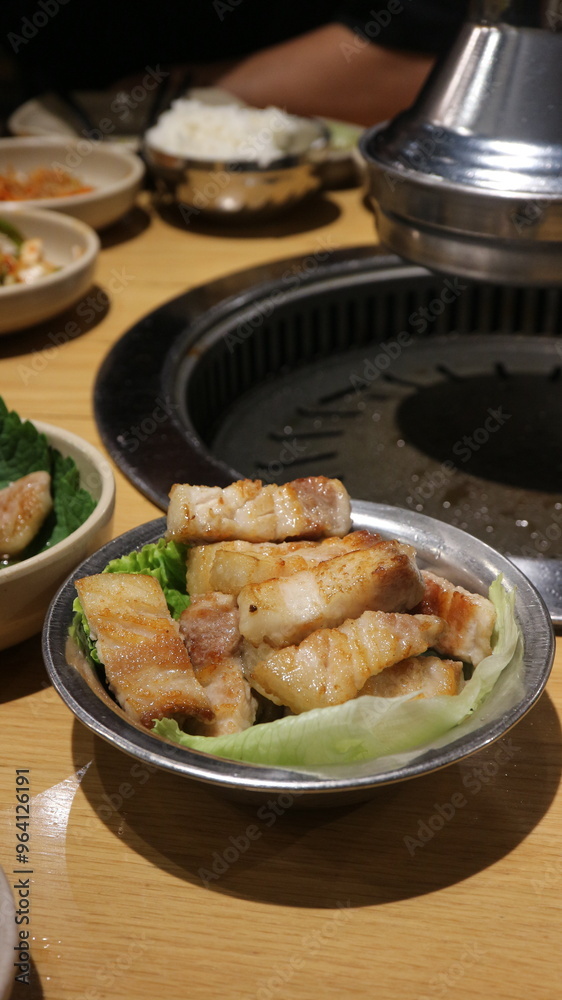 korean food fork bbq dinner grill