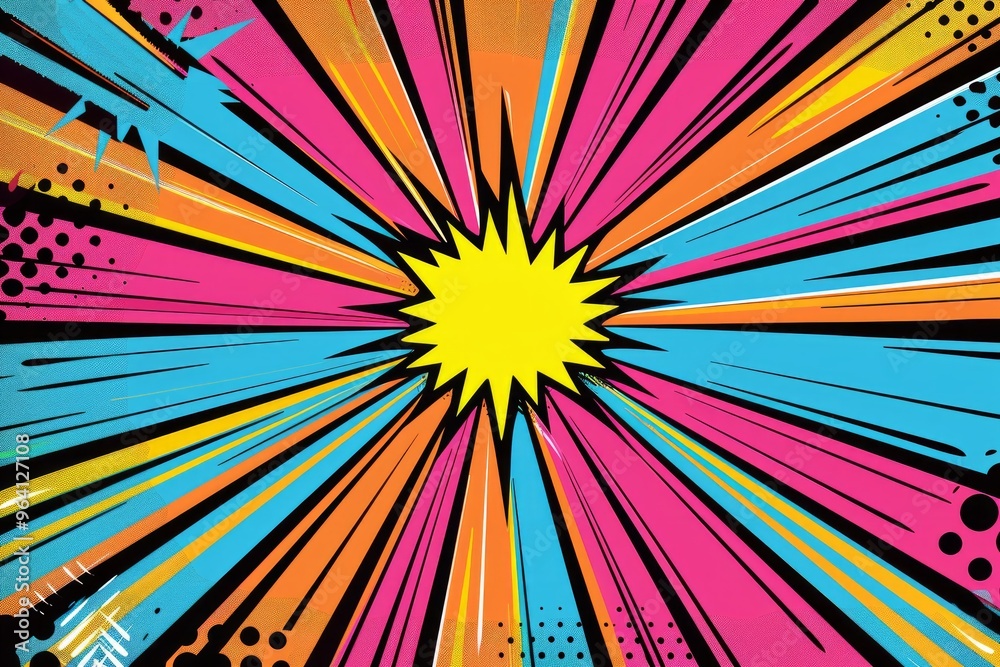 Fototapeta premium colorful pop art background with copy space