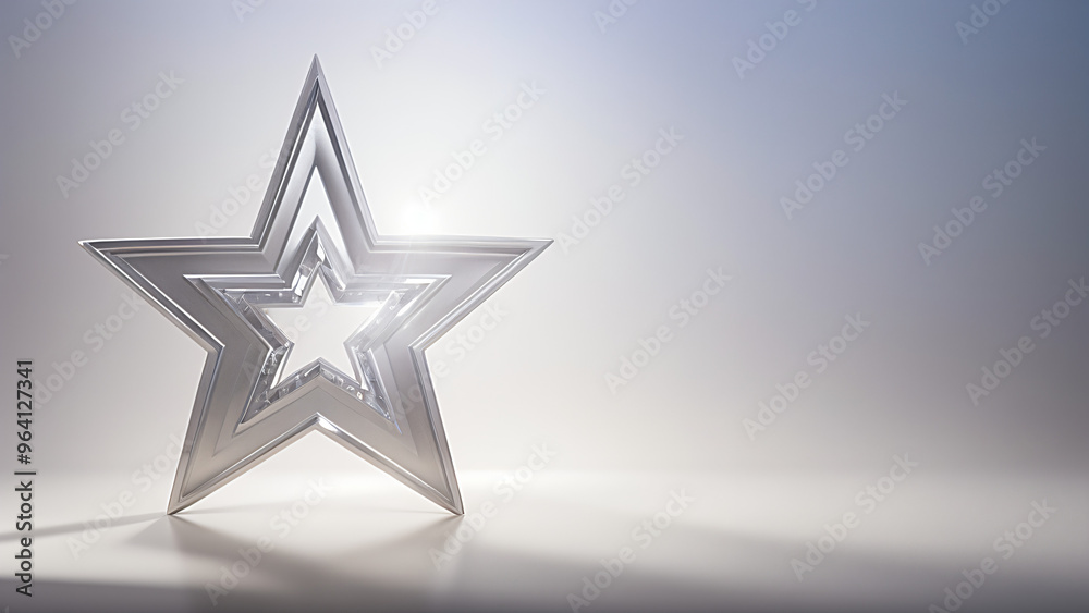 silver star on blue background