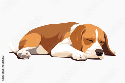 Sleeping beagle dog illustration