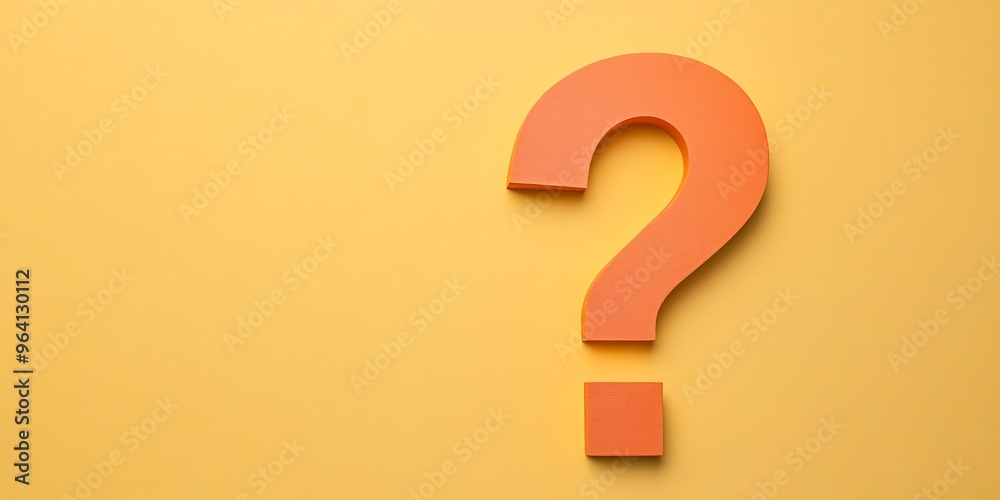 A simple orange question mark on a vibrant orange background
A simple orange question mark on a vibrant orange background