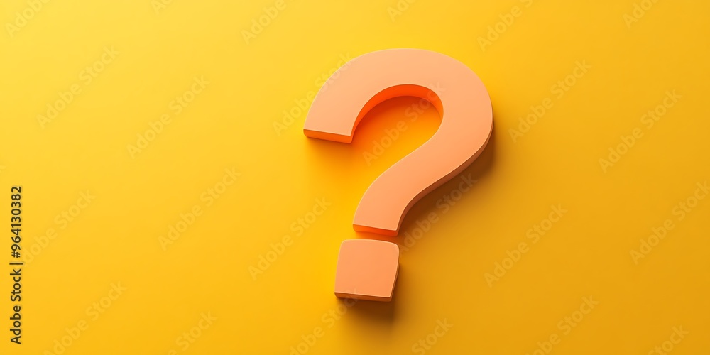 A simple red question mark on a vibrant yellow background A simple red question mark on a vibrant yellow background