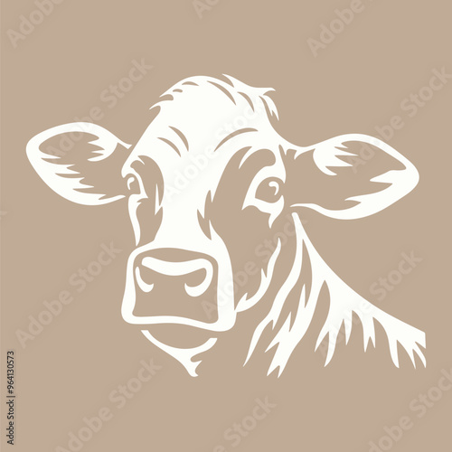 Stylized cow head illustration