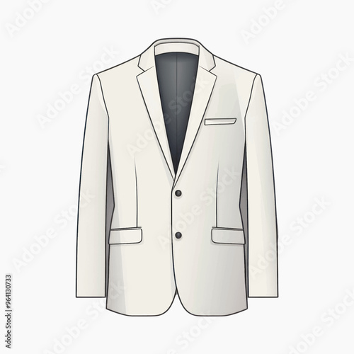 Elegant white suit jacket illustration