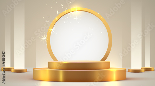 Abstract podium scene background. Product presentation, mock up, show cosmetic product. Stage pedestal or platform.