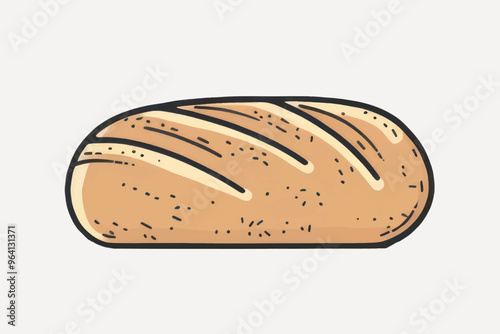 Freshly baked bread illustration