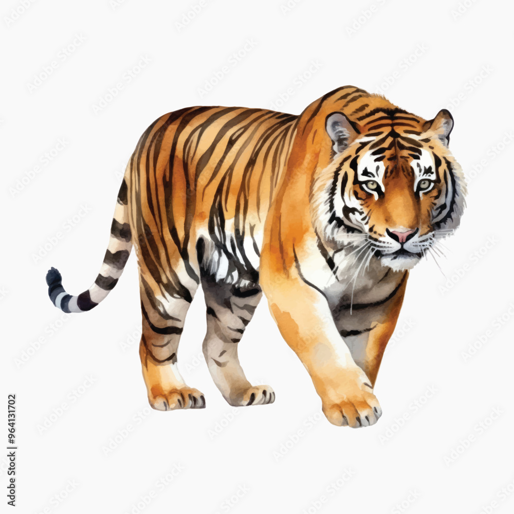 Obraz premium Majestic tiger watercolor painting