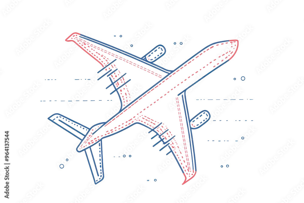 Detailed technical diagram of an airplane showcasing key parts and components, ideal for educational and engineering purposes. Detailed technical diagram of an airplane showcasing key parts and components, ideal for educational and engineering purposes.