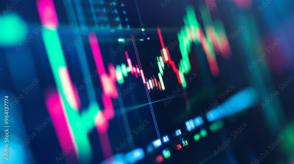 A close-up of a digital stock market graph on a computer screen, showing fluctuating stock prices with green and red lines, symbolizing market volatility. A close-up of a digital stock market graph on a computer screen, showing fluctuating stock prices with green and red lines, symbolizing market volatility.