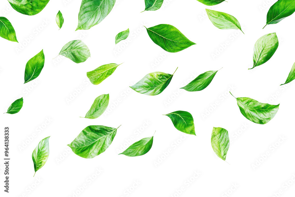 Fresh green leaves floating on transparent background. creating nature-inspired, minimalistic and clean design perfect for environmental themes. Fresh green leaves floating on transparent background. creating nature-inspired, minimalistic and clean design perfect for environmental themes.