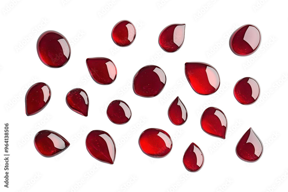 Glossy red liquid drops isolated on a transparent background. perfect for design elements, digital art, and creative projects. Glossy red liquid drops isolated on a transparent background. perfect for design elements, digital art, and creative projects.