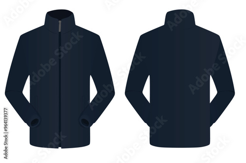 Blue autumn jacket. vector illustration