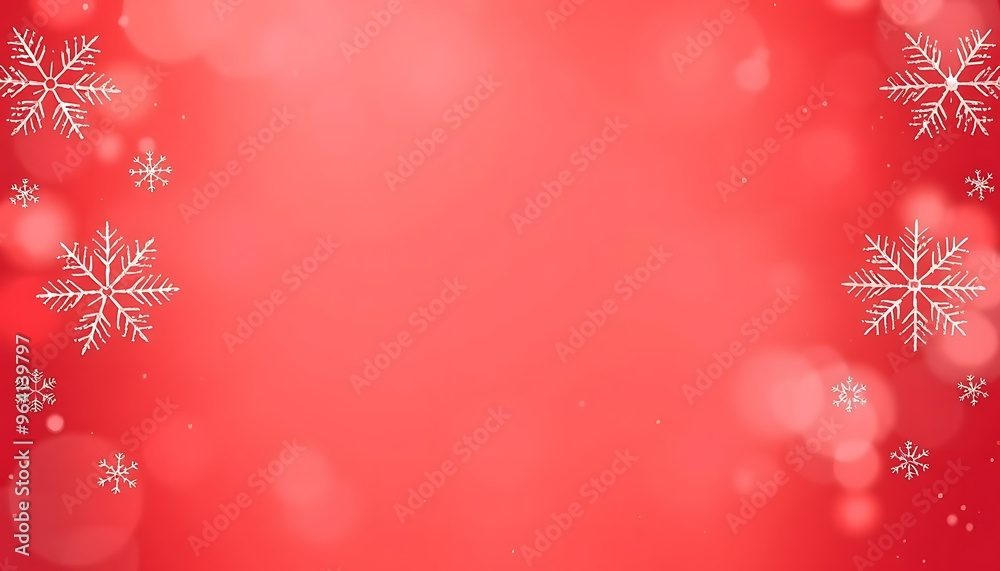 Festive Christmas Background with Snowflakes, Glitter, and Red Holiday Theme Including Copy Space for Text, Cards, and Seasonal Design Projects. Festive Christmas Background with Snowflakes, Glitter, and Red Holiday Theme Including Copy Space for Text, Cards, and Seasonal Design Projects.