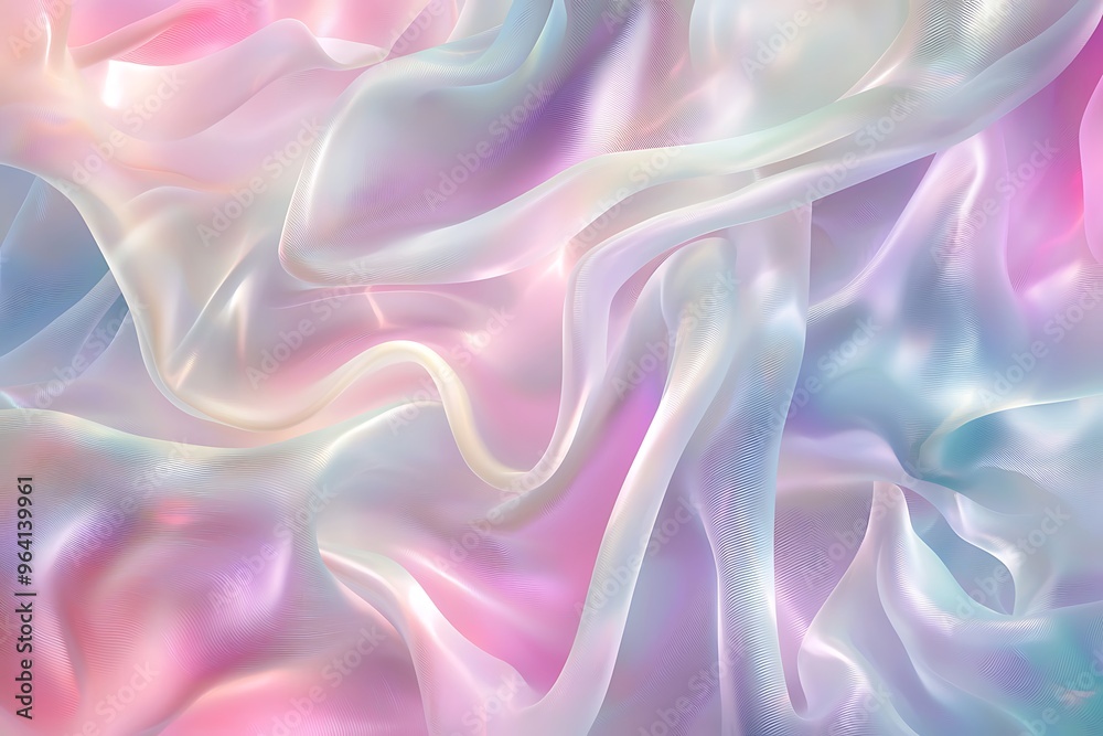 Obraz premium Ethereal Silk: Blending Pastel Hues in Fluid Motion