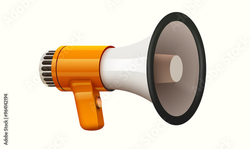 Realistic 3d megaphone or loudspeaker.
